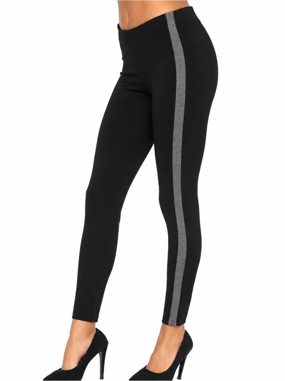 Lior Paris Black Dressy Striped Leggings NWT